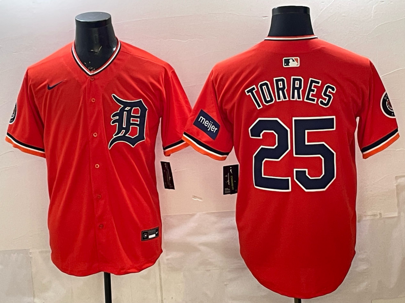 Men Detroit Tigers #25 Torres orange Nike MLB Jersey 0402004->->MLB Jersey